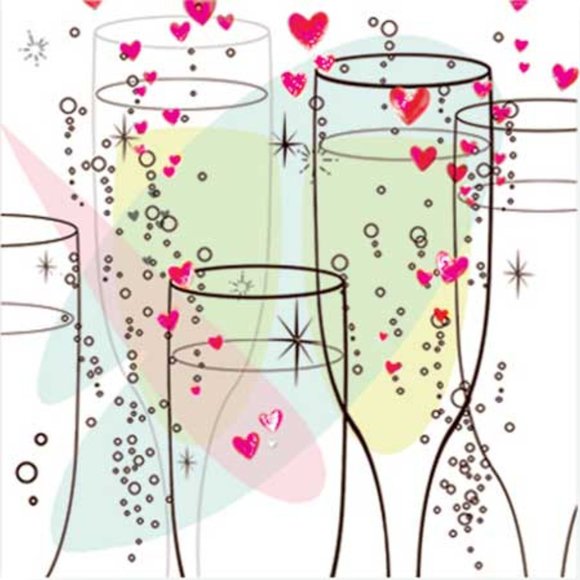 Valentine's Champagne Romance Red Pop-Up Treasures Greeting Cards - Picture 2 of 2